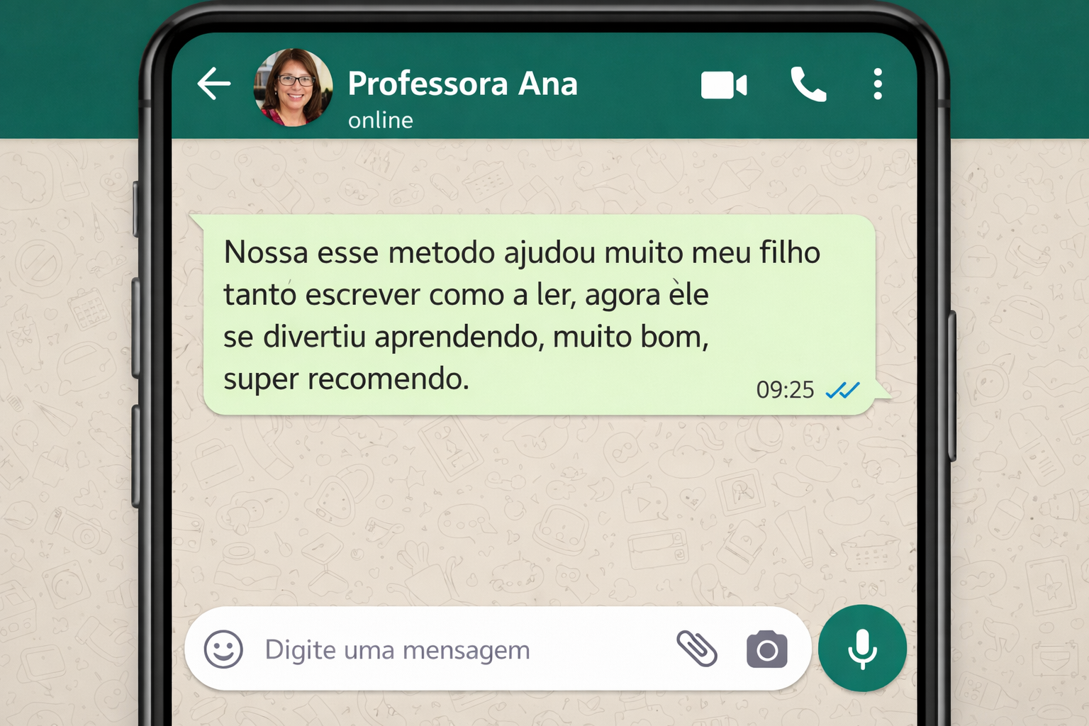 Depoimento de Professora Ana no WhatsApp