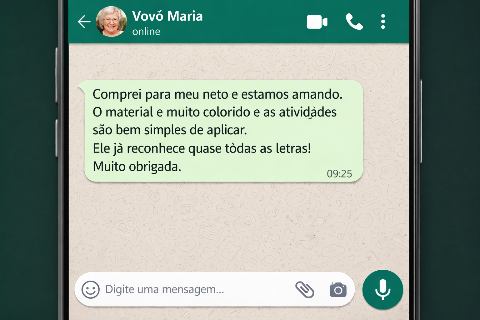 Depoimento de Vovó Maria no WhatsApp